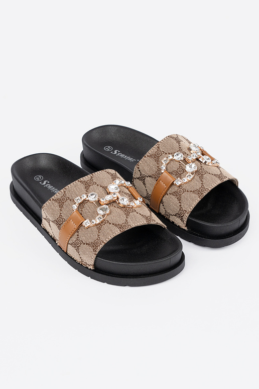 Čierna a-Hnedá farba papuče ze... Čierna a-Hnedá farba papuče ze...