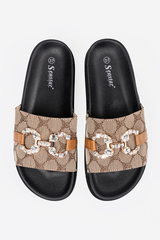 Čierna a-Hnedá farba papuče ze... Čierna a-Hnedá farba papuče ze...