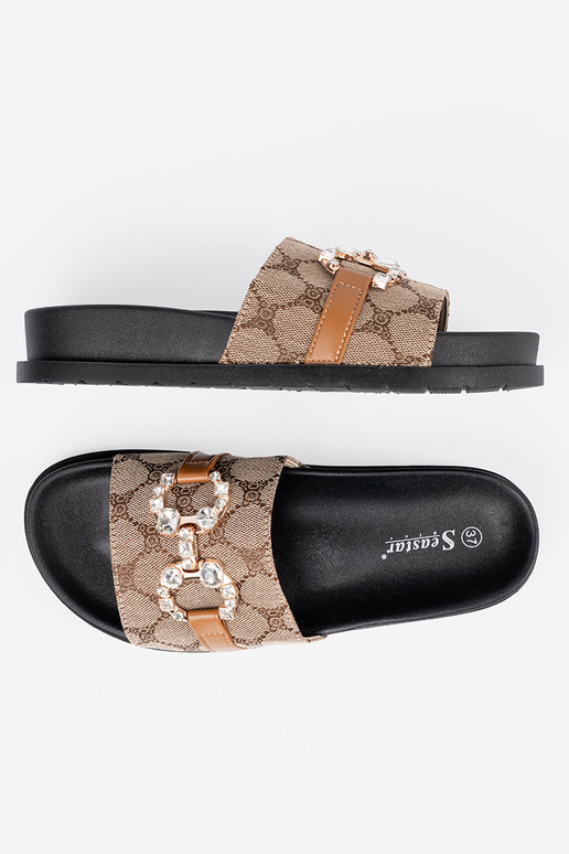 Čierna a-Hnedá farba papuče ze... Čierna a-Hnedá farba papuče ze...