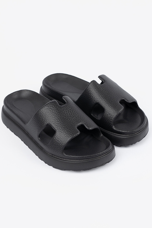 Papuče dámske s platformou čierna Papuče dámske s platformou čierna