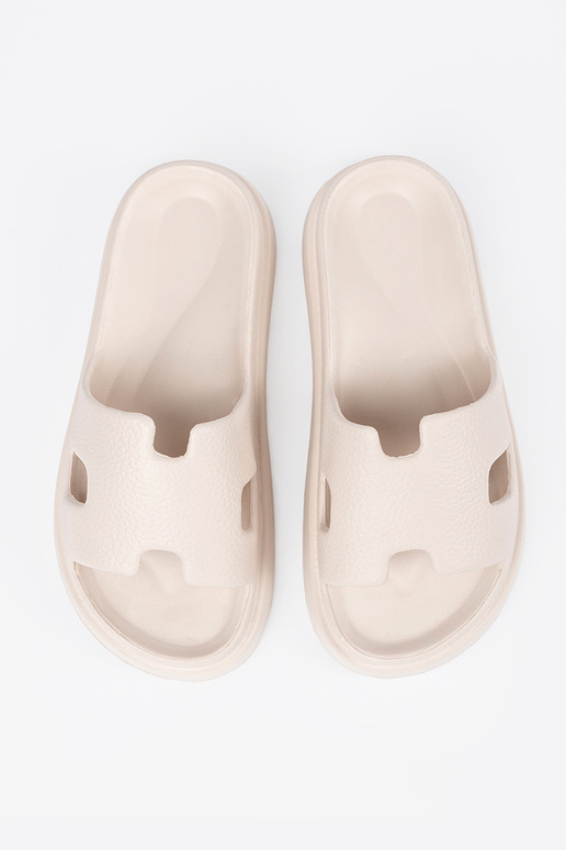 Papuče dámske s platformou svetlobéžová