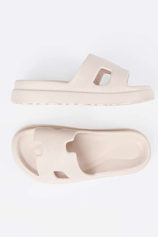 Papuče dámske s platformou svetlobéžová