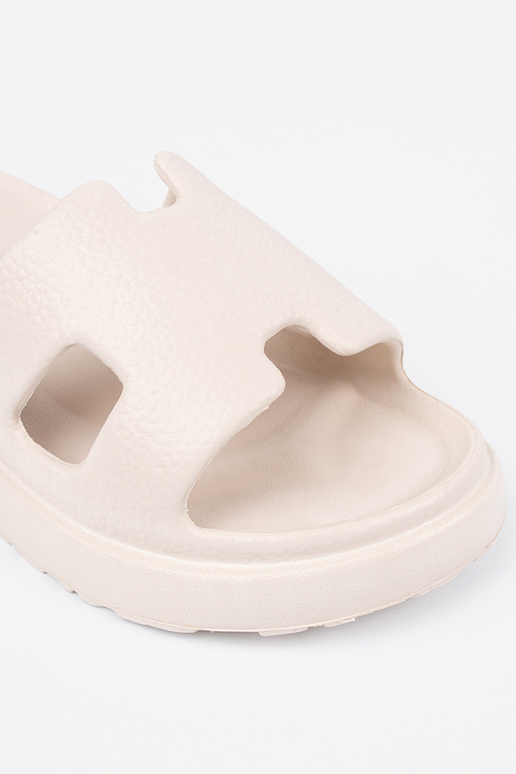 Papuče dámske s platformou svetlobéžová