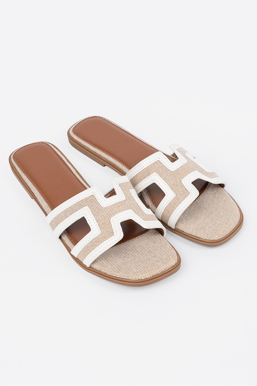 biela farba papuče dámske na rovnej...