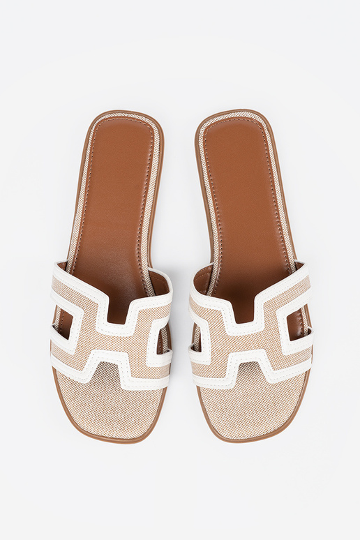 biela farba papuče dámske na rovnej...