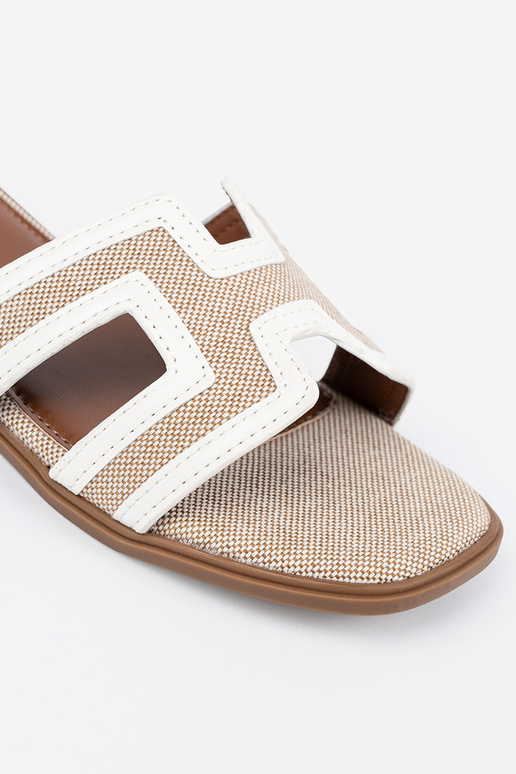 biela farba papuče dámske na rovnej...