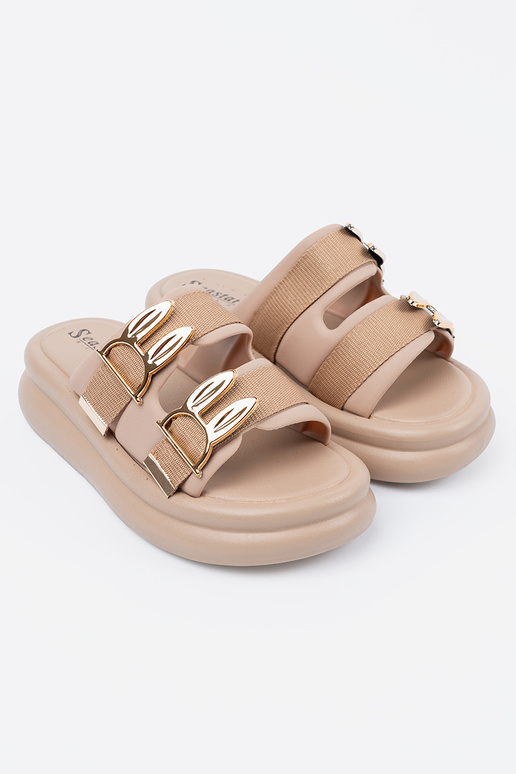 Piesková farba šľapky so zlatými...