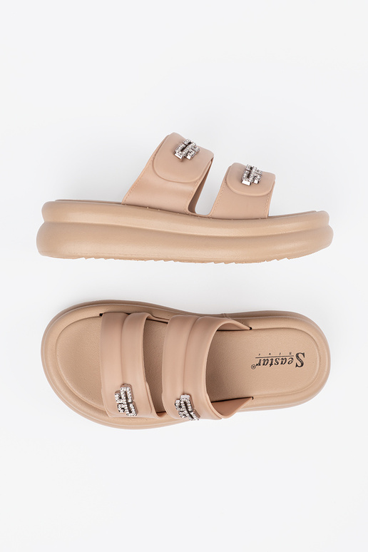 béžová papuče dámske s platformou béžová papuče dámske s platformou