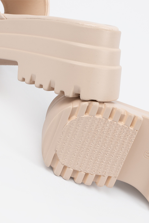 Papuče s platformou svetlobéžová Papuče s platformou svetlobéžová