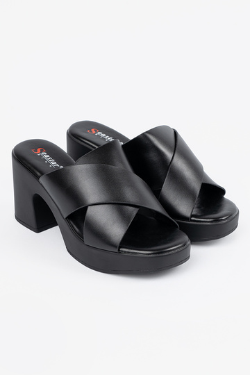 čierna papuče na päte 2