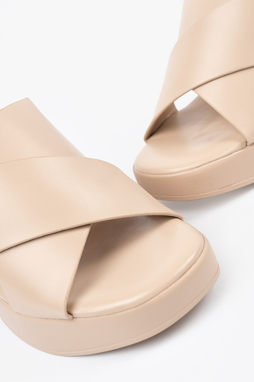 béžová papuče na päte béžová papuče na päte