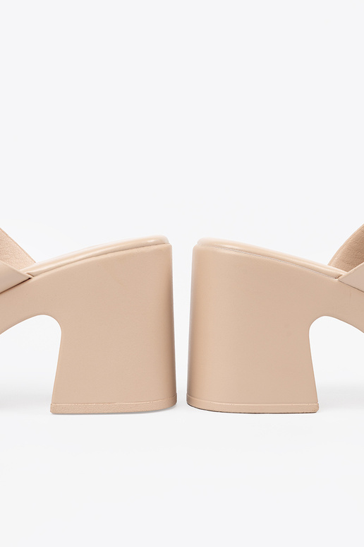 béžová papuče na päte béžová papuče na päte