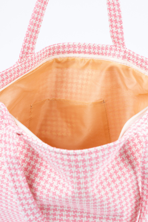 Plážová taška/taška s ružovo-bielym...