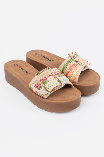 Rôznofarebné šľapky so sponami 2