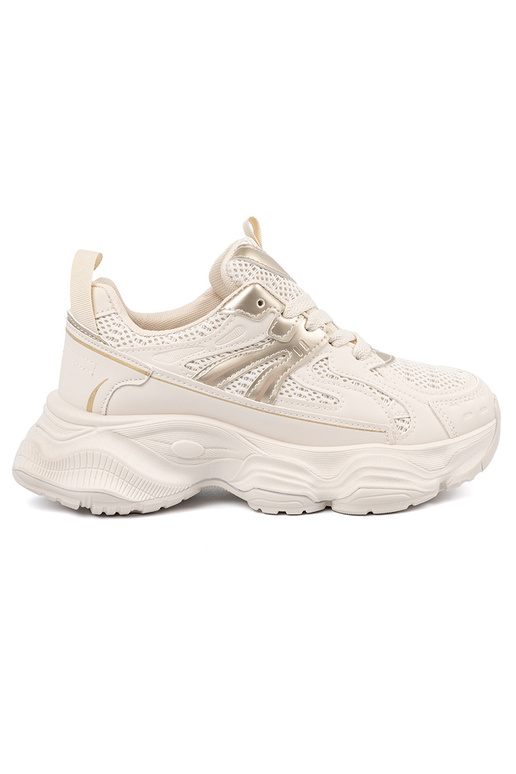 Krémové športové topánky na hrubej...