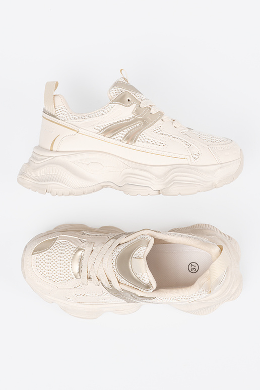 Krémové športové topánky na hrubej...