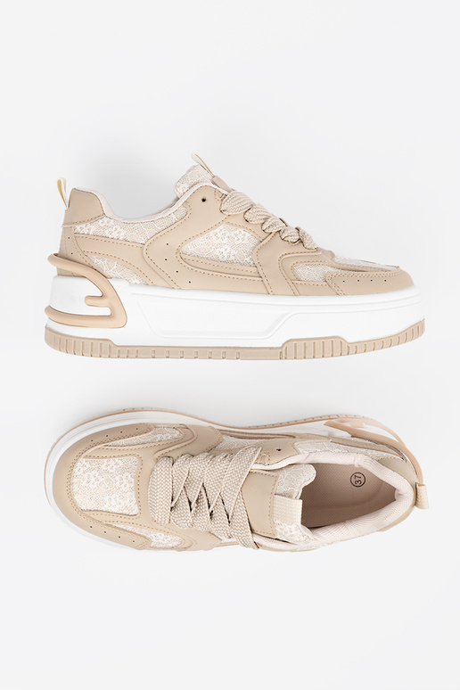 Béžové dámske voľnočasové topánky s... Béžové dámske voľnočasové topánky s...