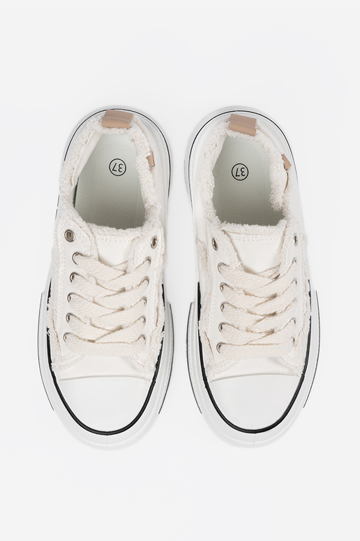 Biele dámske topánky s platformou