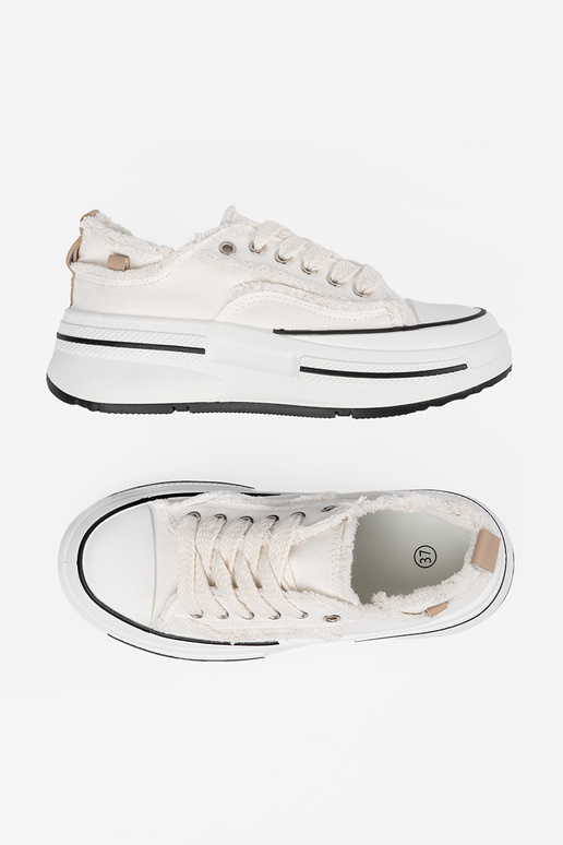 Biele dámske topánky s platformou