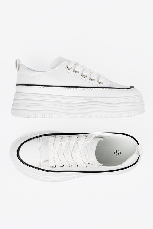 Biele dámske topánky s platformou