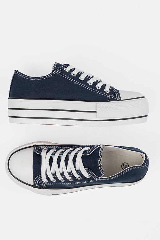 Modré dámske topánky s platformou