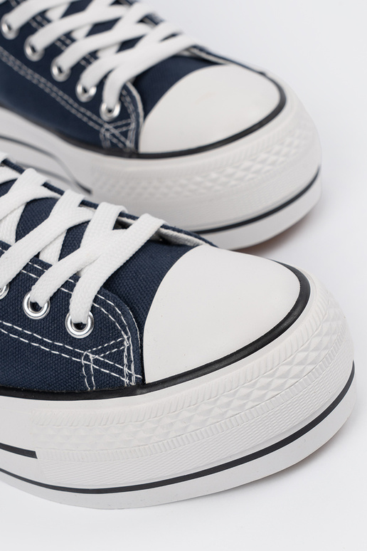 Modré dámske topánky s platformou