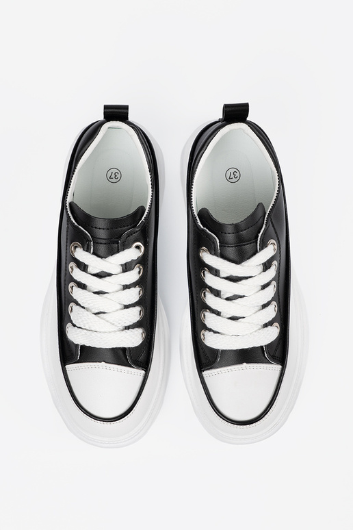 Čierno-biele voľnočasové topánky na...