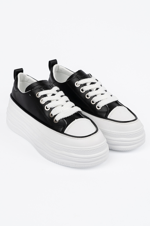 Čierno-biele voľnočasové topánky na...