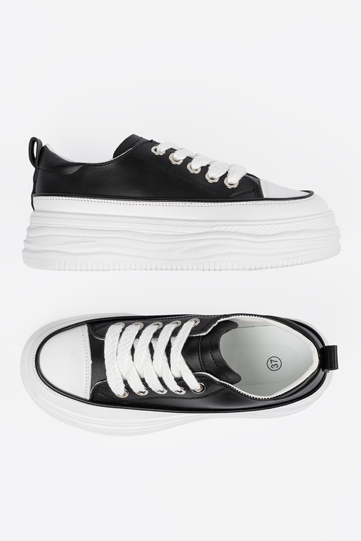 Čierno-biele voľnočasové topánky na...