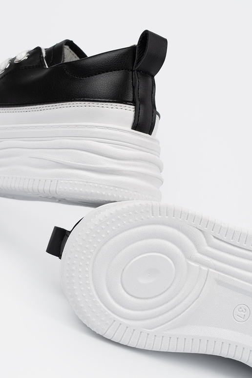 Čierno-biele voľnočasové topánky na...