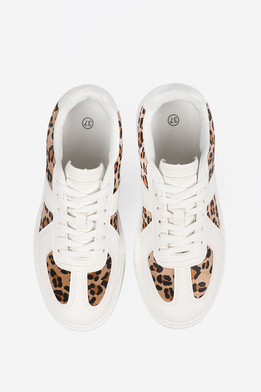 Biele športové topánky s leopardím...