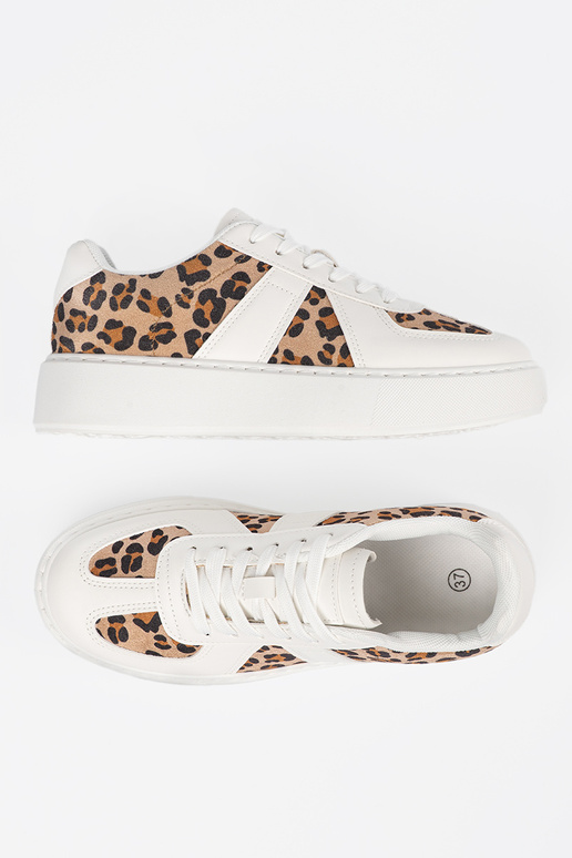 Biele športové topánky s leopardím...