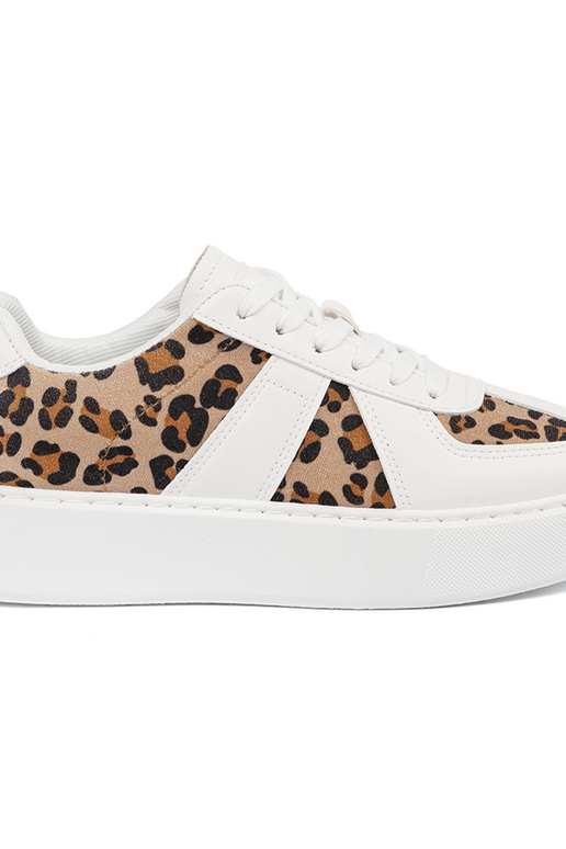 Biele športové topánky s leopardím...