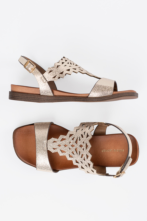 Slonovinové sandále na bielej platforme