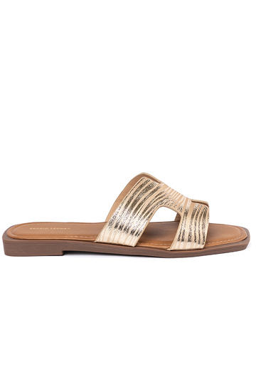 Zlaté šľapky s hranatou...