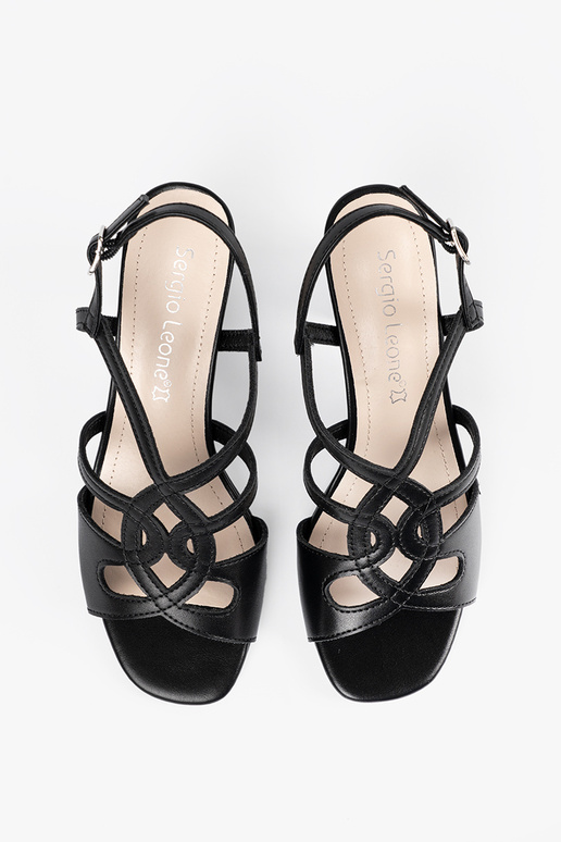 Čierne dámske sandále na vysokom...