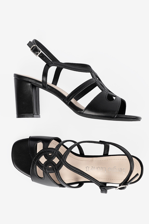 Čierne dámske sandále na vysokom...