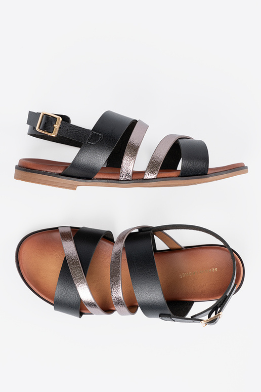 Zlaté sandále na nízkom podpätku Zlaté sandále na nízkom podpätku