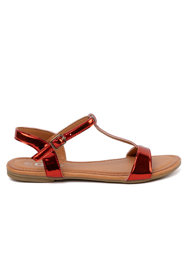 Dámske červené sandále na...