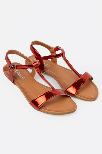 Dámske červené sandále na... 2