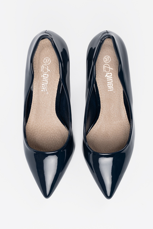 Tmavomodré lakované lodičky