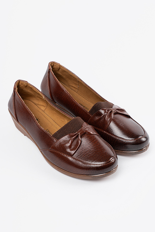 Hnedé poltopánky s uzáverom a mašľou