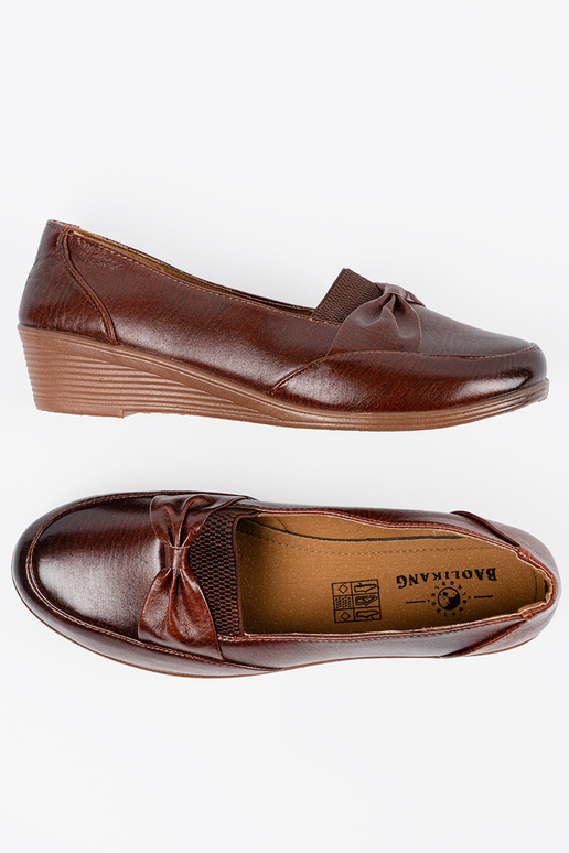 Hnedé poltopánky s uzáverom a mašľou