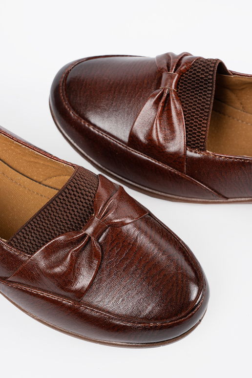 Hnedé poltopánky s uzáverom a mašľou