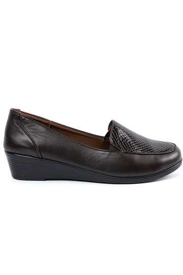 Hnedé poltopánky na platforme