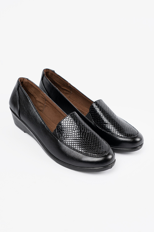 Dámske poltopánky s koženou textúrou