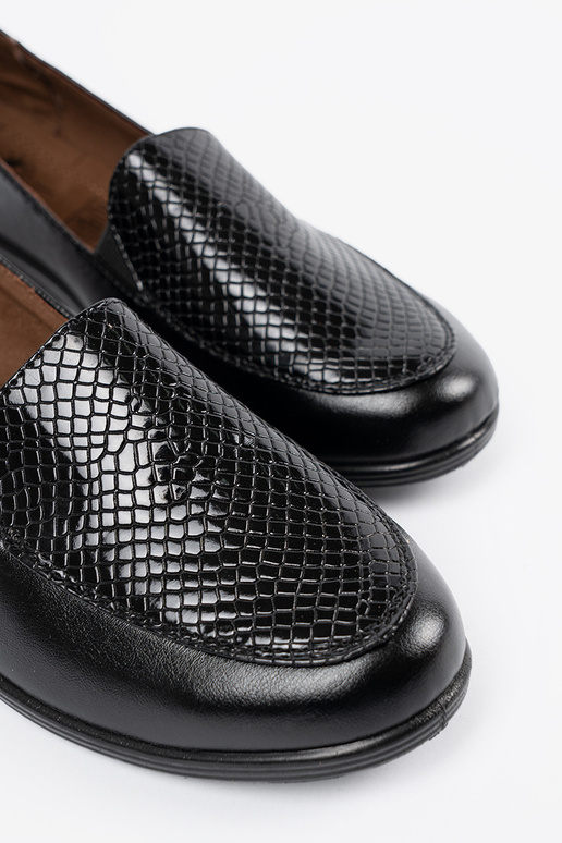 Dámske poltopánky s koženou textúrou