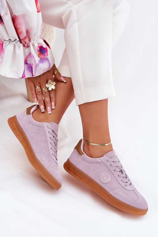 zo semišu Tenisky model obuvi Dámske Big Star RR274850 HI-POLY SYSTEM Fialová