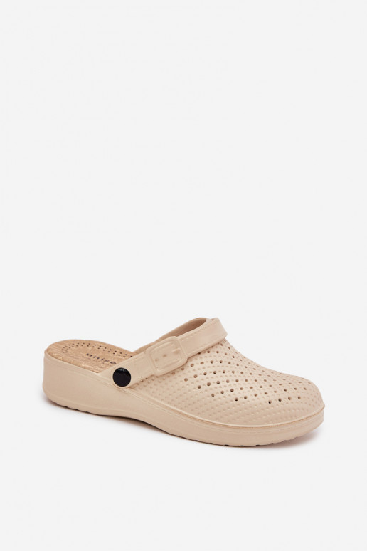 Ľahké papuče Papuče Dreváky Dámske béžová Faylina