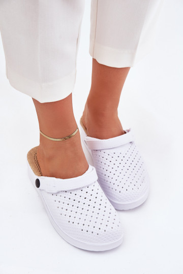 Ľahké papuče Papuče Dreváky Dámske biela farba Faylina
